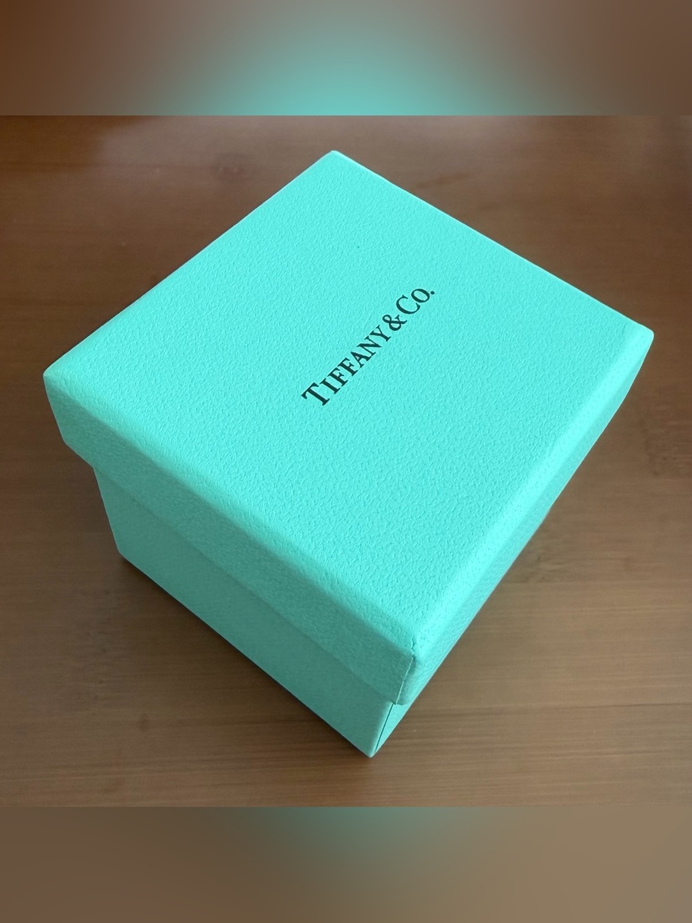 Authentic Tiffany & Co. Square Ring Blue Jewelry Gift Box